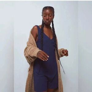 NWOT || LUNYA || Cool loungewear, romper, pajamas, resort wear, blue, size small